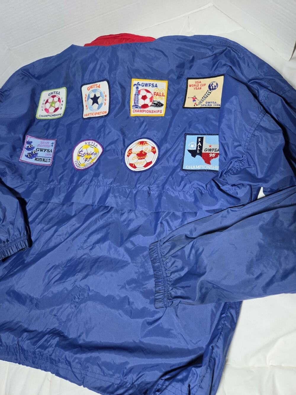Umbro Team USA Soccer Track Jacket Zip Up Sz M 90's Y2k Style Patches Windbreak